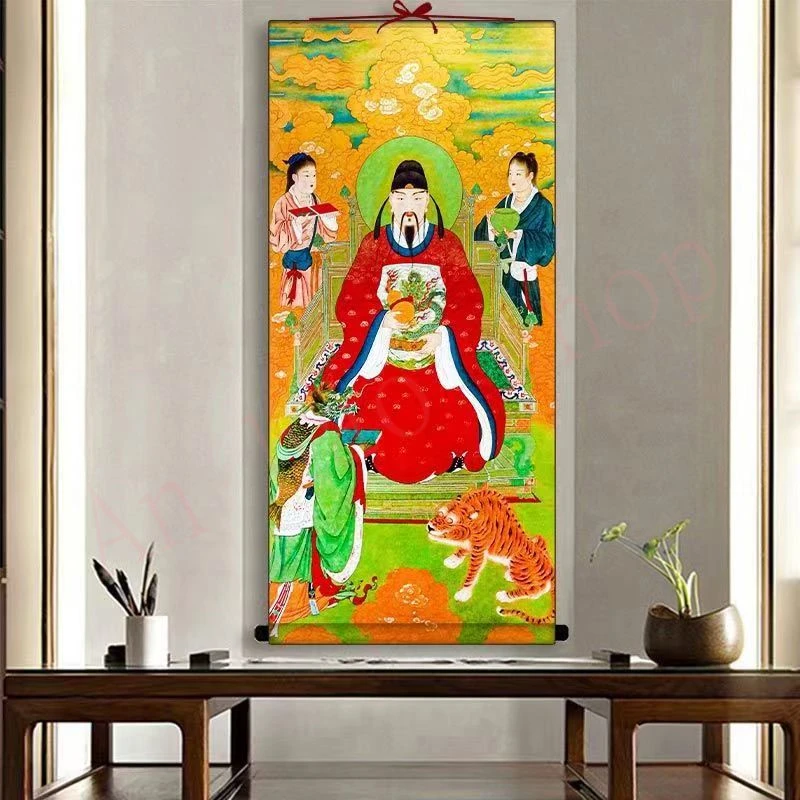 Picture hanging painting of Sun Simiao, the King of Medicine, home decoration scroll hanging painting, auspicious hanging painti