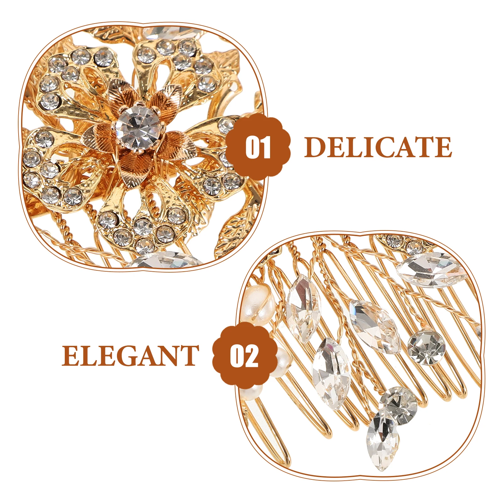 

1pc Elegant Wedding Bride Headdress Alloy Rhinestone Handmade Pearl Hair Comb Bridal Accessories Party Dance Headpiece