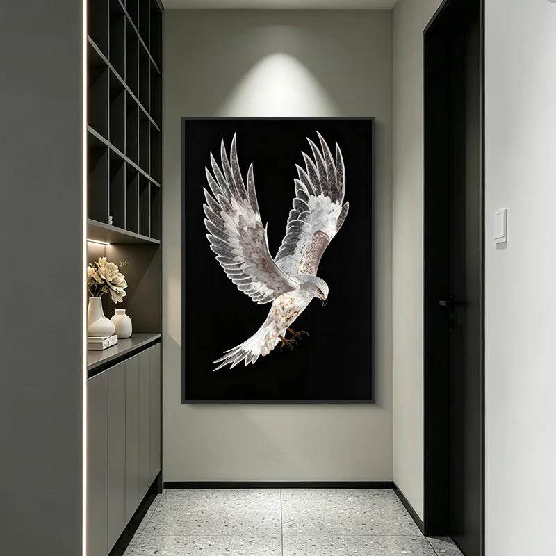 Entrance decorative painting eagle embroidery painting, hotel room mural three-dimensional brocade