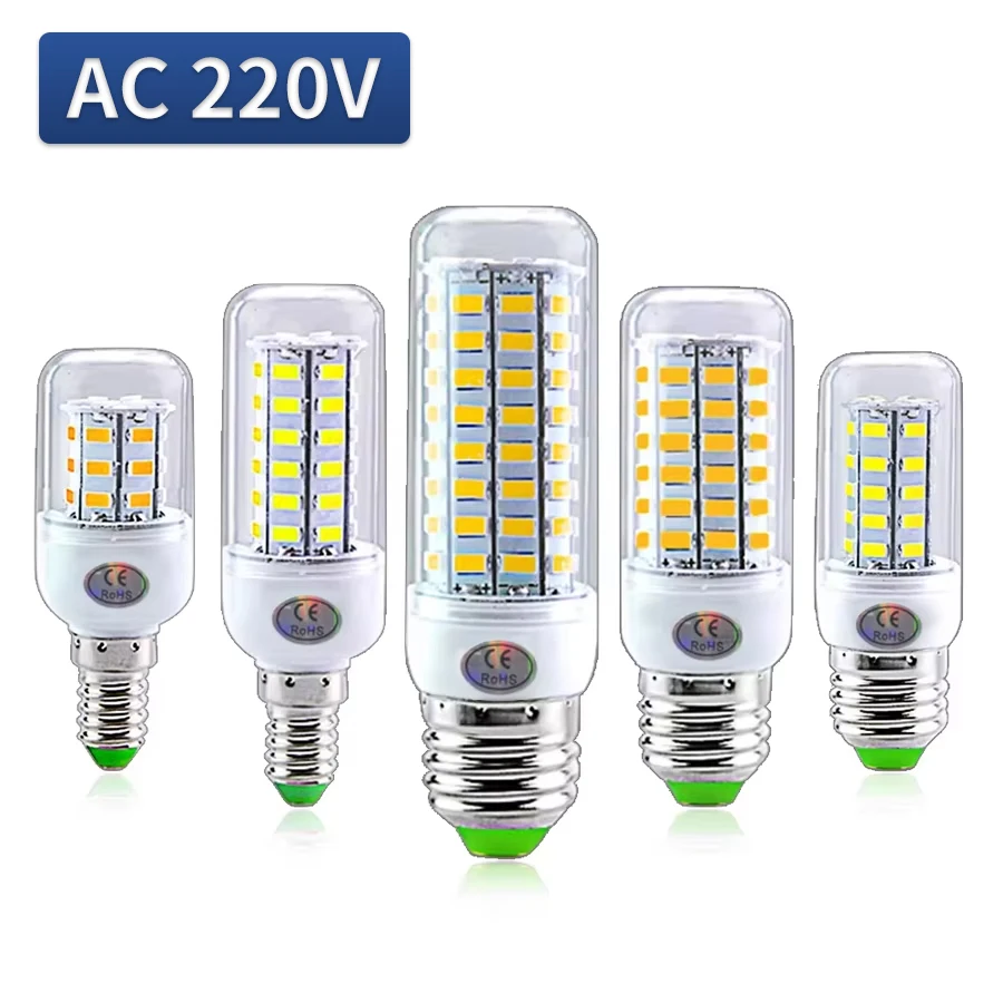 AC 220V E14 E27 LED-Lampe SMD 5730 Maiskolben-Glühbirne 24 36 56 72 LEDs Lamparas für Heimdekoration Ampoule LED-Licht Weiß Warmweiß