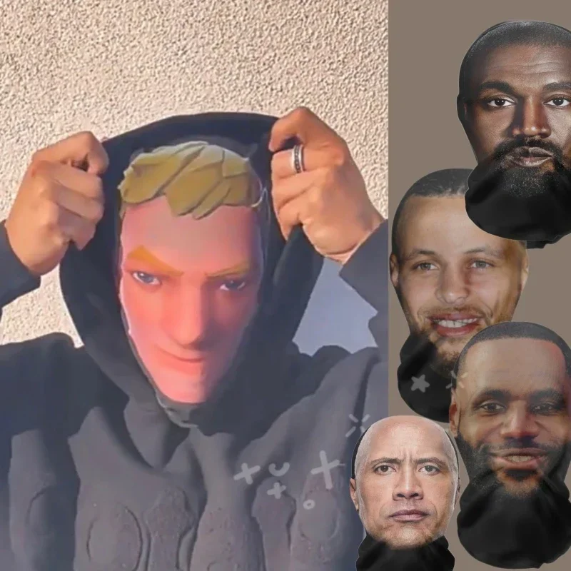 Tam Yüz Görsel Örgü Maske Cadılar Bayramı Kostüm Partisi Korku Hood Simülasyon Maskesi Cosplay Sahne 3D Dikişsiz Komik Ünlü Yüz