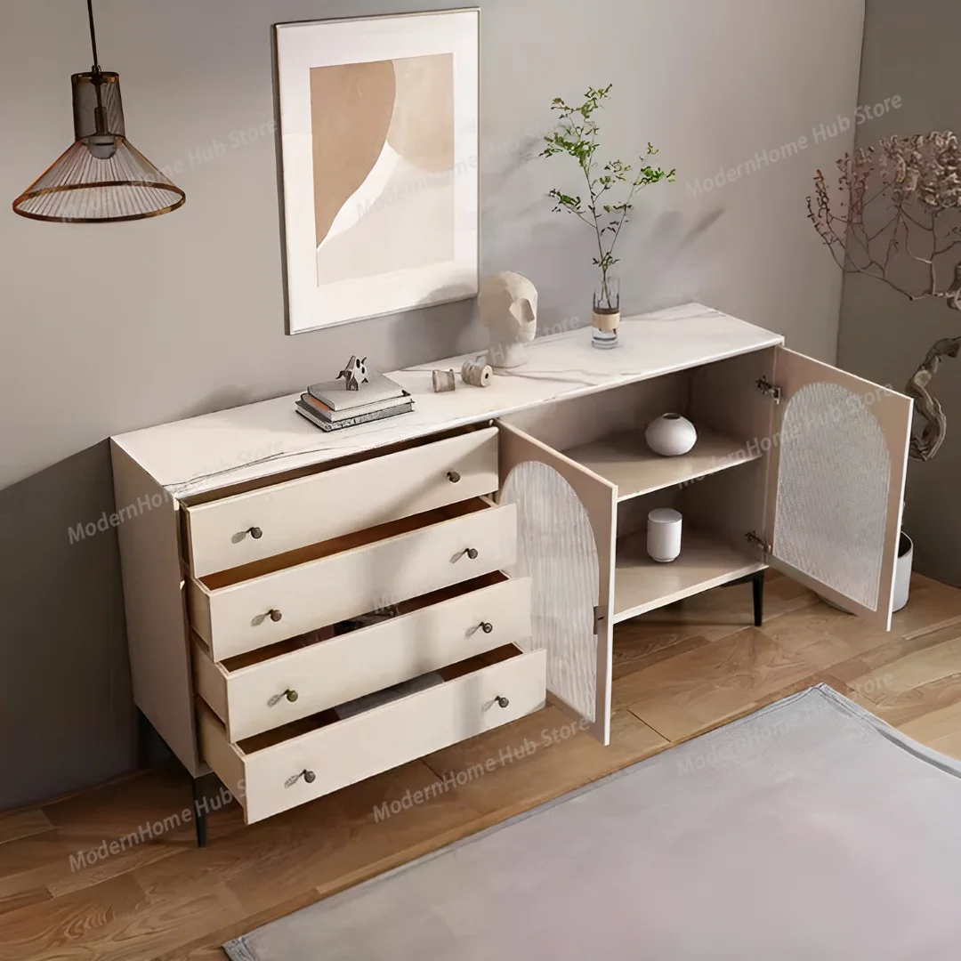 French floor cabinet Household European locker Side cabinet Painted simple floor cabinet Office decorative low