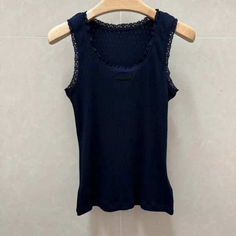 

High-grade Round Neck Fashion Lace Slim-fit Slim Base Shirt Sling Vest