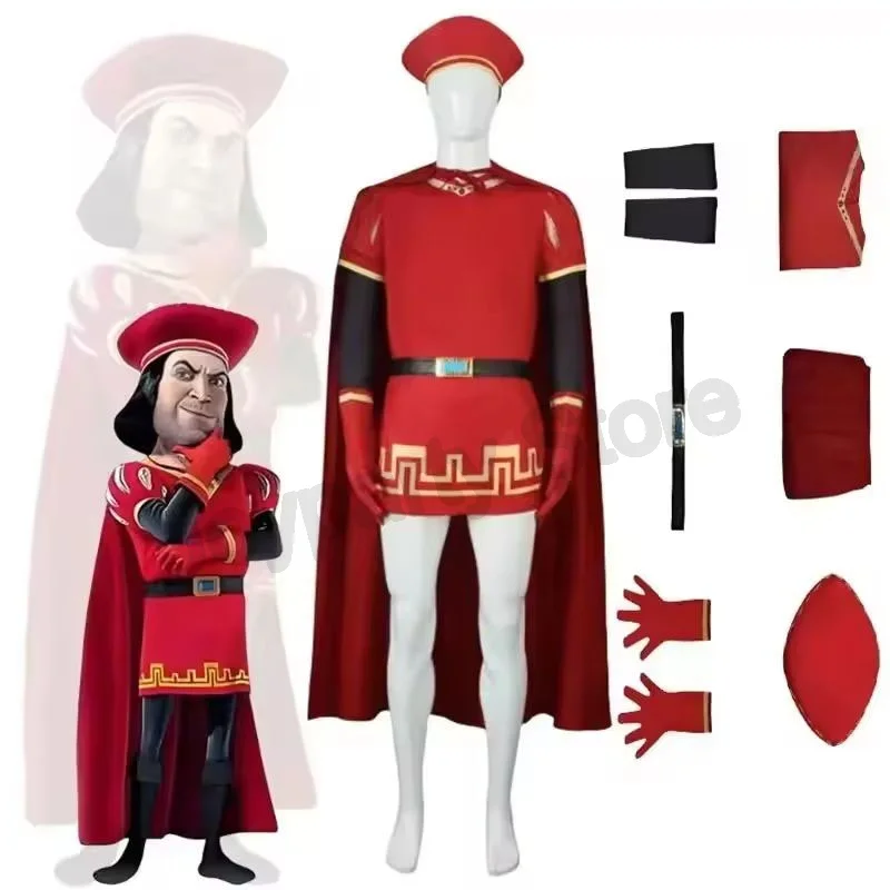 

Anime Lord Farquaad Cosplay Costume Game Shrek Carnival Uniform Wig Anime Halloween Carnival Role playing holiday party Costumes