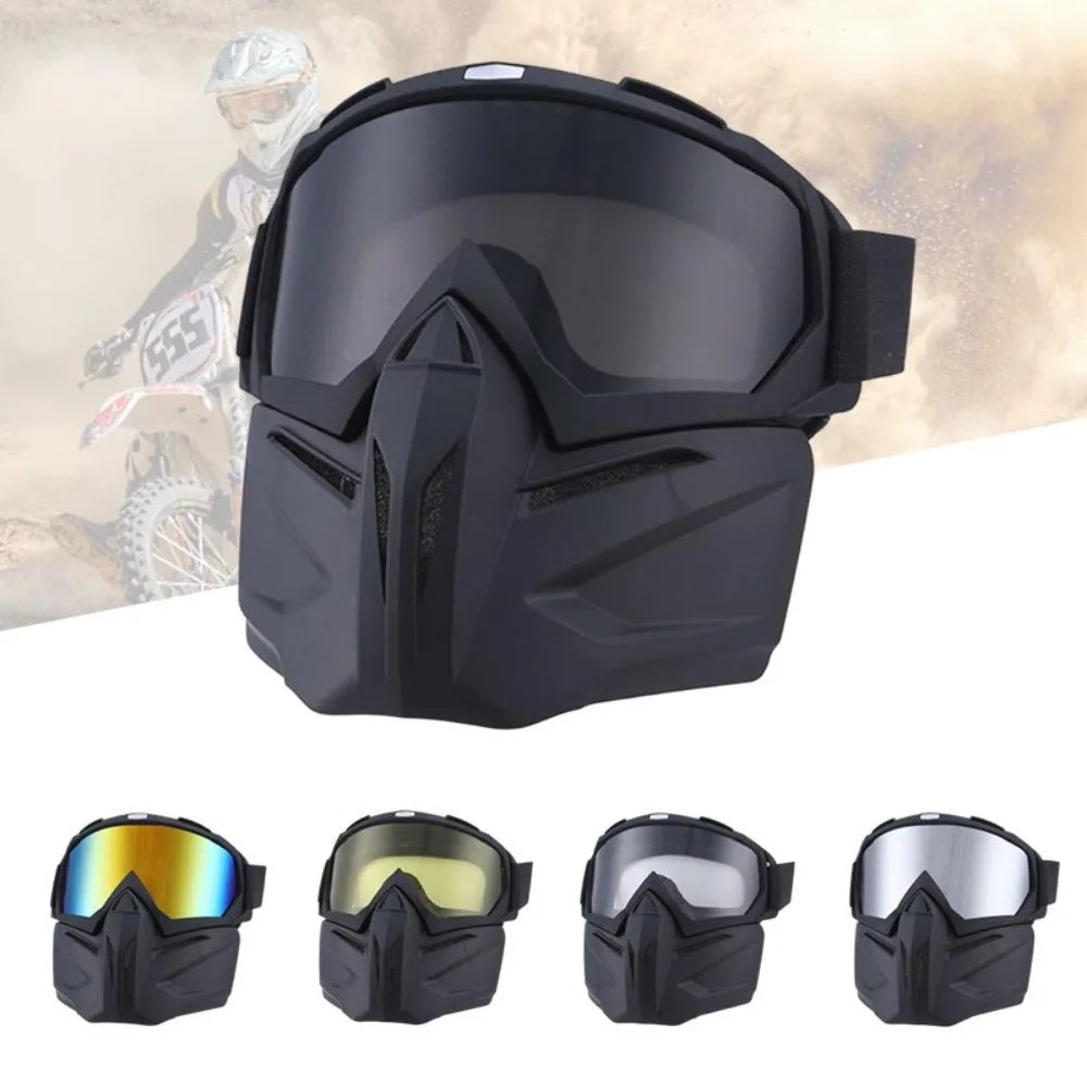 

Multicolor Riding Mask Dust Resistant Removable Motocross Sunglasses Impact Resistant Adjustable Band Ski Goggles Unisex