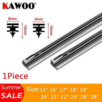 KAWOO 1pcs Auto Ruitenwisser Blade Insert Rubber Strip (Refill) 8mm/6mm Zacht 14 