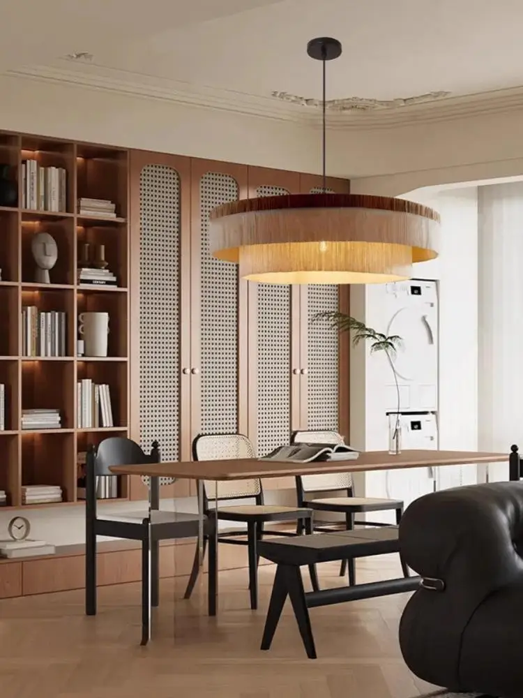 Southeast Asian tassel woven pendant light designer living room bedroom hotel creative pendant light