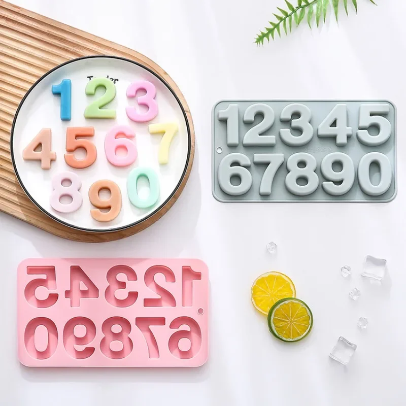 

10 with 0-9 Digital Modeling Silicone Mold Baking Tools Cake Chocolate Mold Ice Cube Epoxy Mold Cake Decoration Accessories