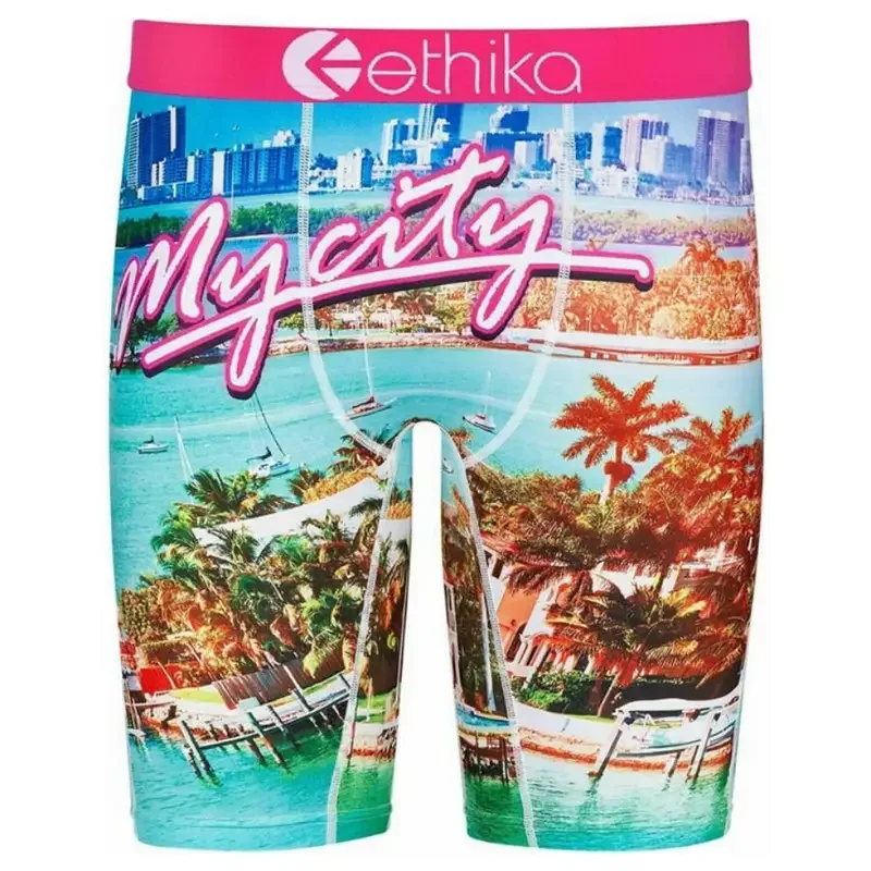 ETHIKA ملابس داخلية للرجال الملاكمين مثير موضة طباعة الرجال سراويل داخلية سراويل الملاكم ملخصات السراويل السراويل تنفس حجم كبير