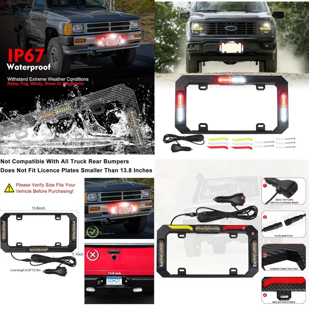 

Dual-Color LED License Plate Strobe Lights with 28 Flash Patterns for Emergency Vehicle Safety