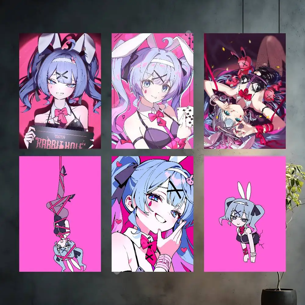 Rabbit Hole Kawaii M-i-k-u Aesthetic Poster Gallery Prints HD Home Wall Art Stylish Decoration