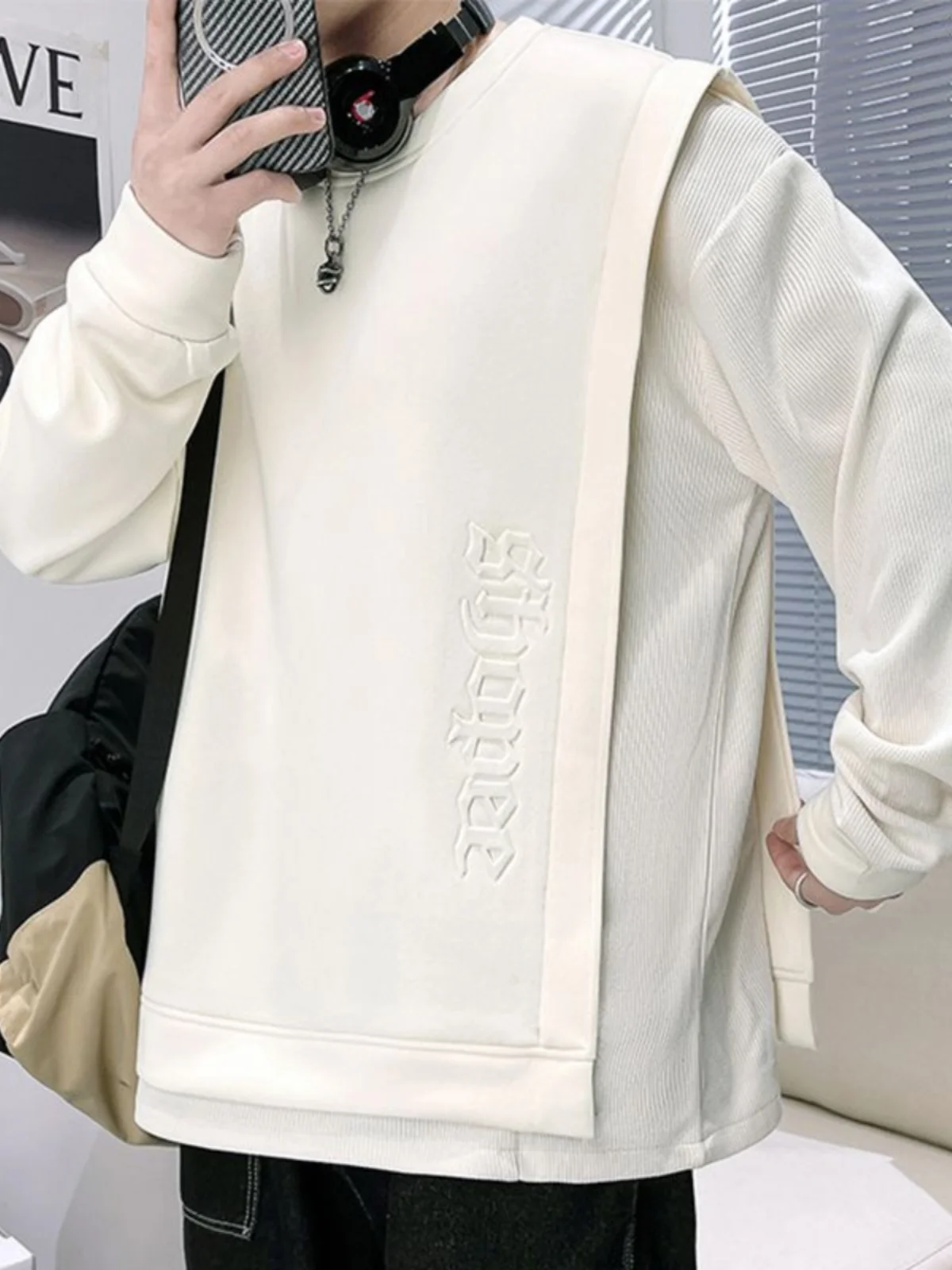 

Мужская толстовка большого размера, осенне-зимняя, с вышивкой и пэчворком, повседневная, свободного кроя, молодежная, модная, устойчивая к сминанию, износостойкая...