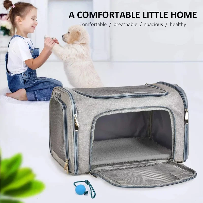 Carrier for Cats, Dogs and Puppies, Gray, (Suitable For Daily Travel), 22 Lbs