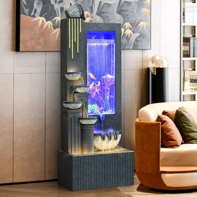 

Custom. Fish Automatic Circulation Minimalist Flowing Ornaments Modern Minimalist Curtain Wall European-S