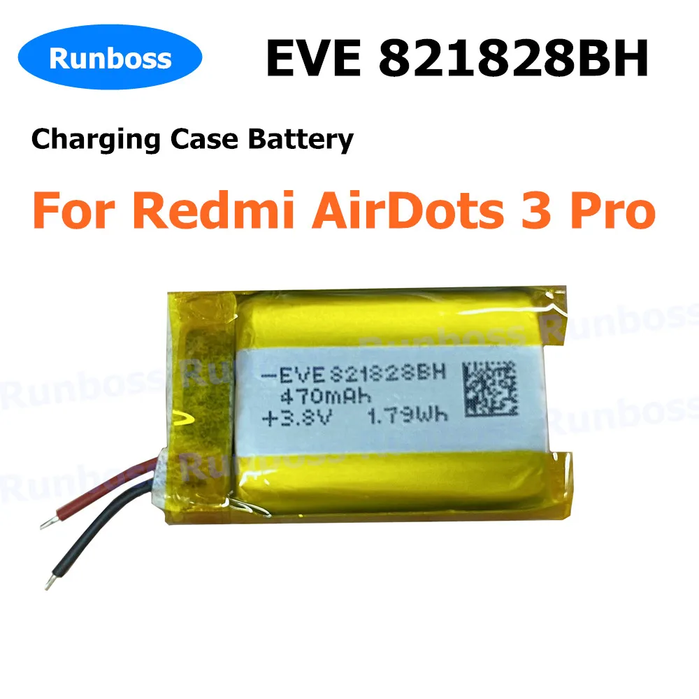 

New Charging Case Box Battery EVE821828BH For Xiaomi Redmi AirDots 3 Pro Earphone EVE 821828BH 470mAh