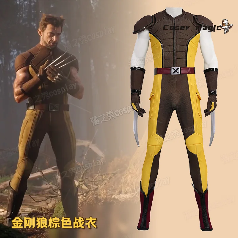

New Deadpool 3 Wolverine Cosplay Costume Superhero Cosplay Zentai Full Set With Bosysuit Shoes Handmade Halloween Man Outfit