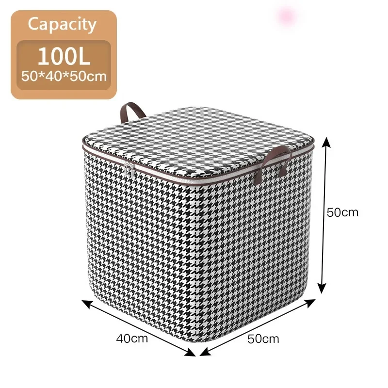 Folding Clothes Storage Bag Visible Portable Wardrobe Sorting Clothes Storage Box with Reinforced Handle for Bedding Quilt image 5