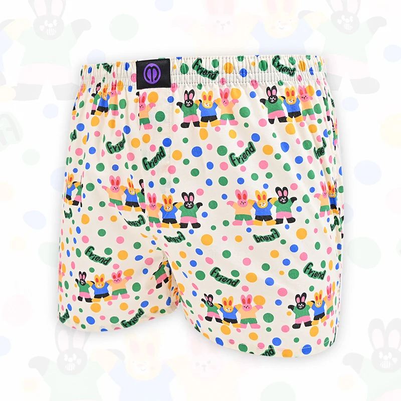 Cute Rabbit Pure Cotton Underwear Pattern For Men And Women Pattern Comfortable Breathable Shorts For Home Leisure ﻿