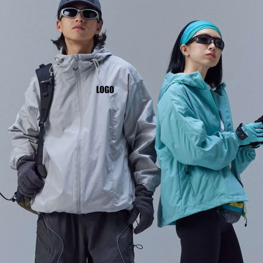 Custom LOGO jacket men's women's spring and autumn new outdoor windproof and waterproof mountaineering suit double-layer jacket