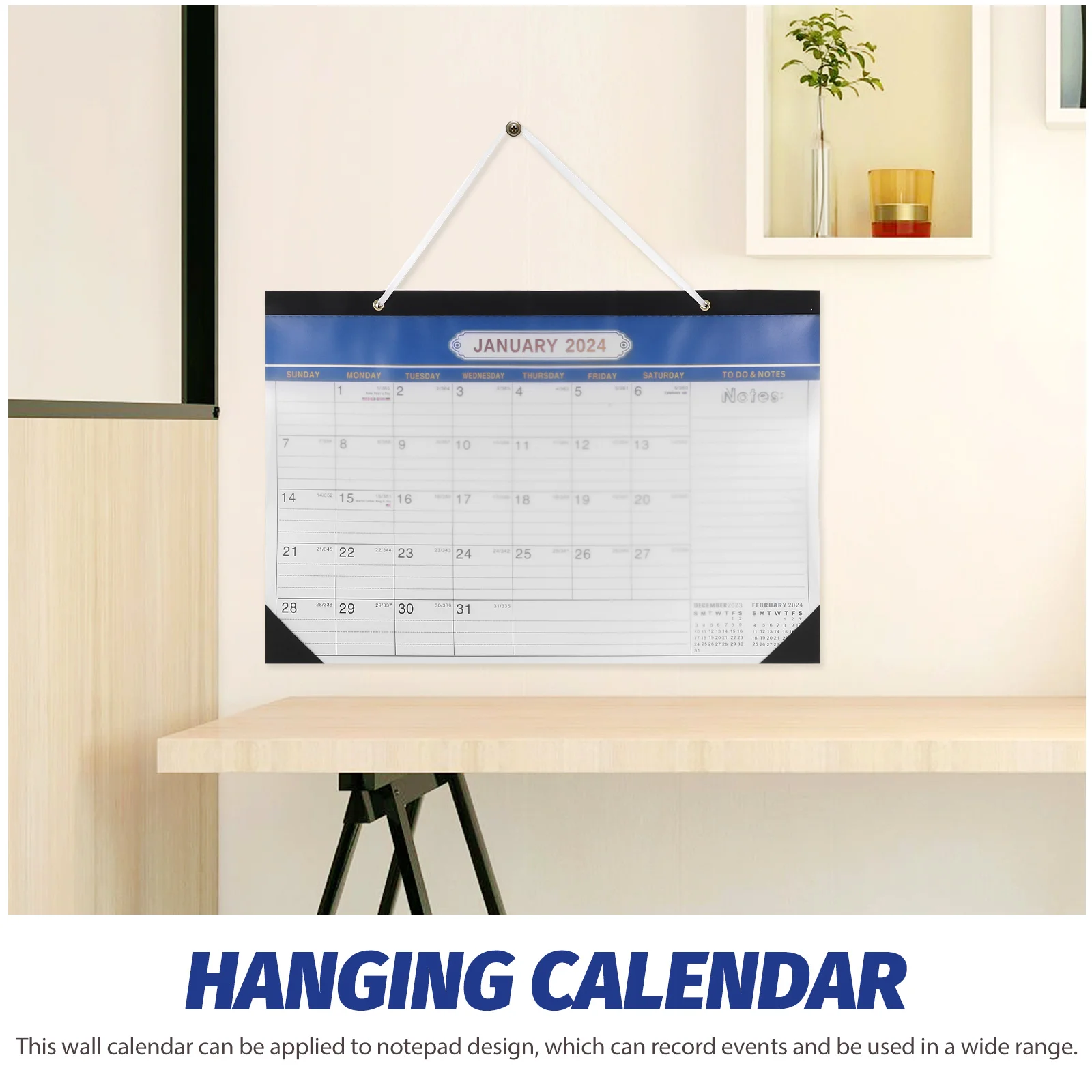 

Wall Calendar 2024-2025 Home Office Supplies Clear Printed Monthly Planner Decorative Hanging Smooth Surface Long Use Memo Plan