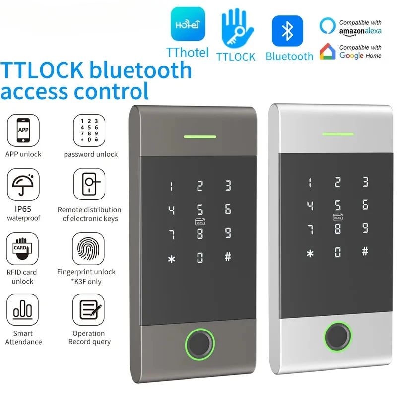 

Nfc Keypad TTlock Bluetooth Access Control Device With App Function Fingerprint 13.56Mhz Rfid IP65 Waterproof Aluminum Alloy