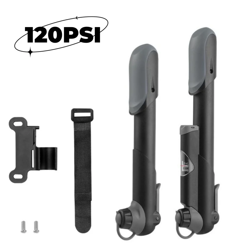 120 PSI Mini-Fahrradpumpe, Mundumwandlung, Mountainbike-Pumpe mit Manometer