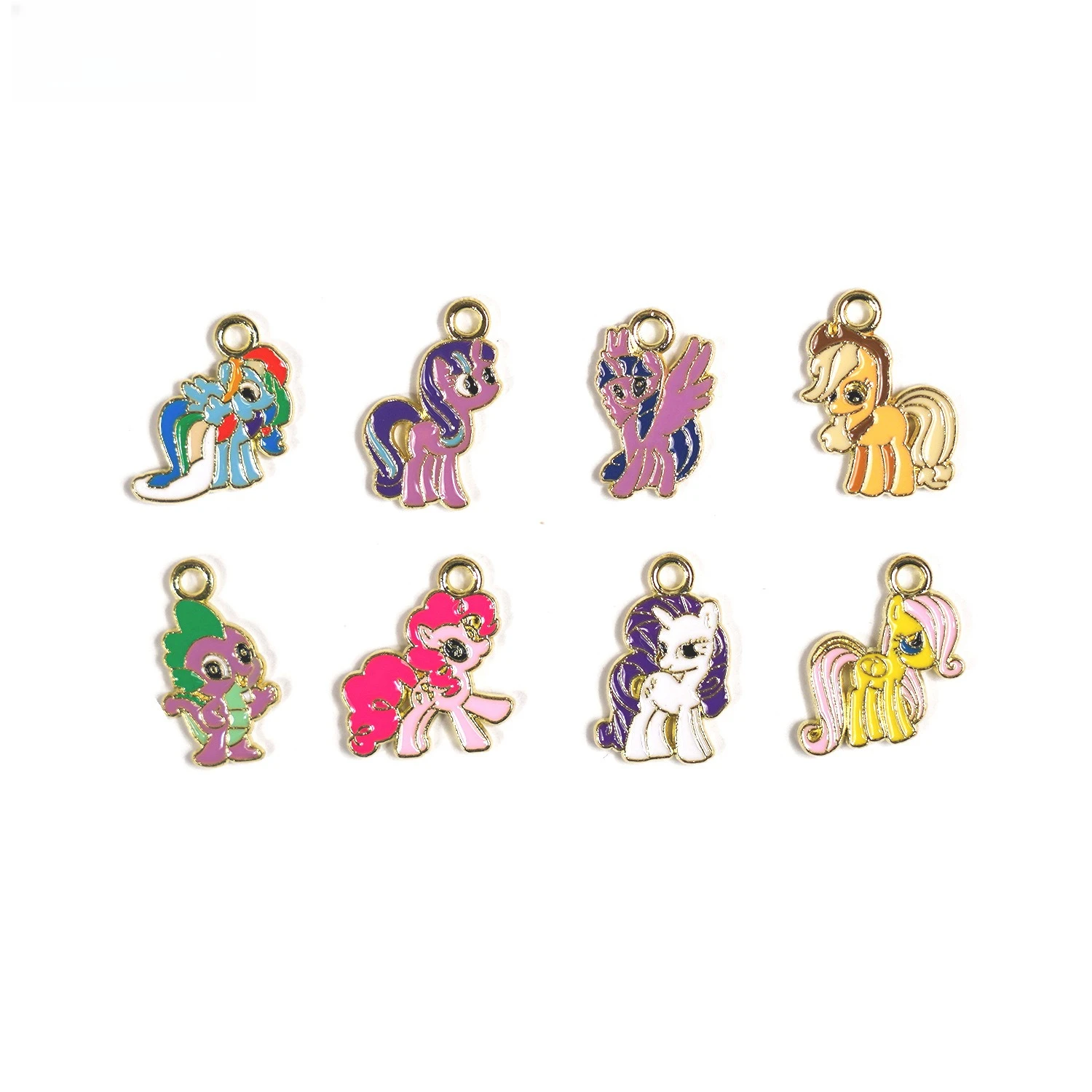 

Miniso Little Pony and Baoli Colorful Cute Unicorn Diy Alloy Jewelry Accessories Cross-border Necklace Keychain Pendant
