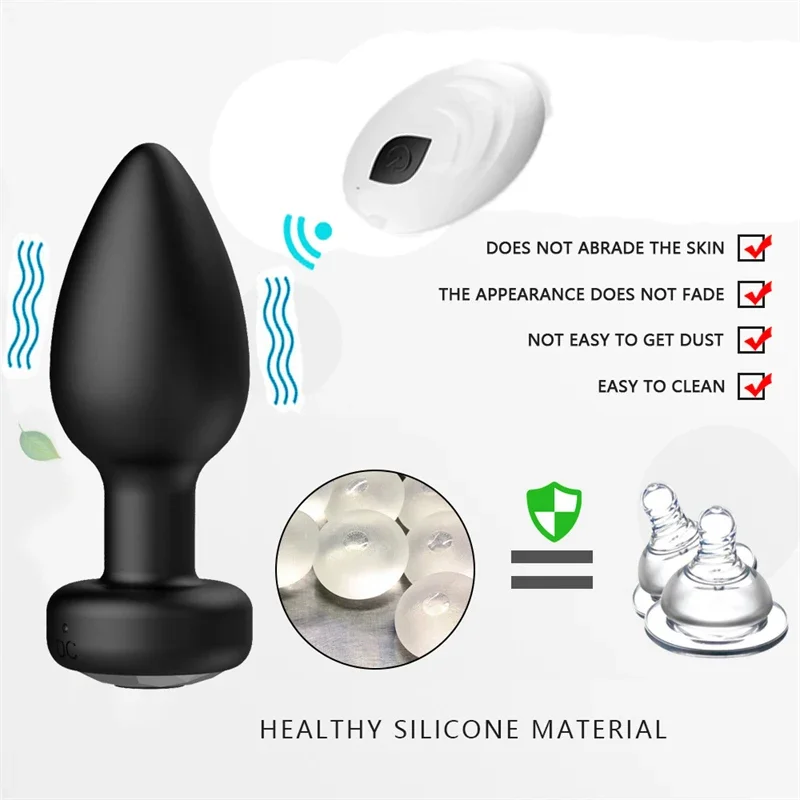 Vibrante Anal Handsfree para Homens e Mulheres, Big Butt Plug, Ferramenta Sexual Wagina, Equipamento de Masturbação Real, Apenas Vibrador