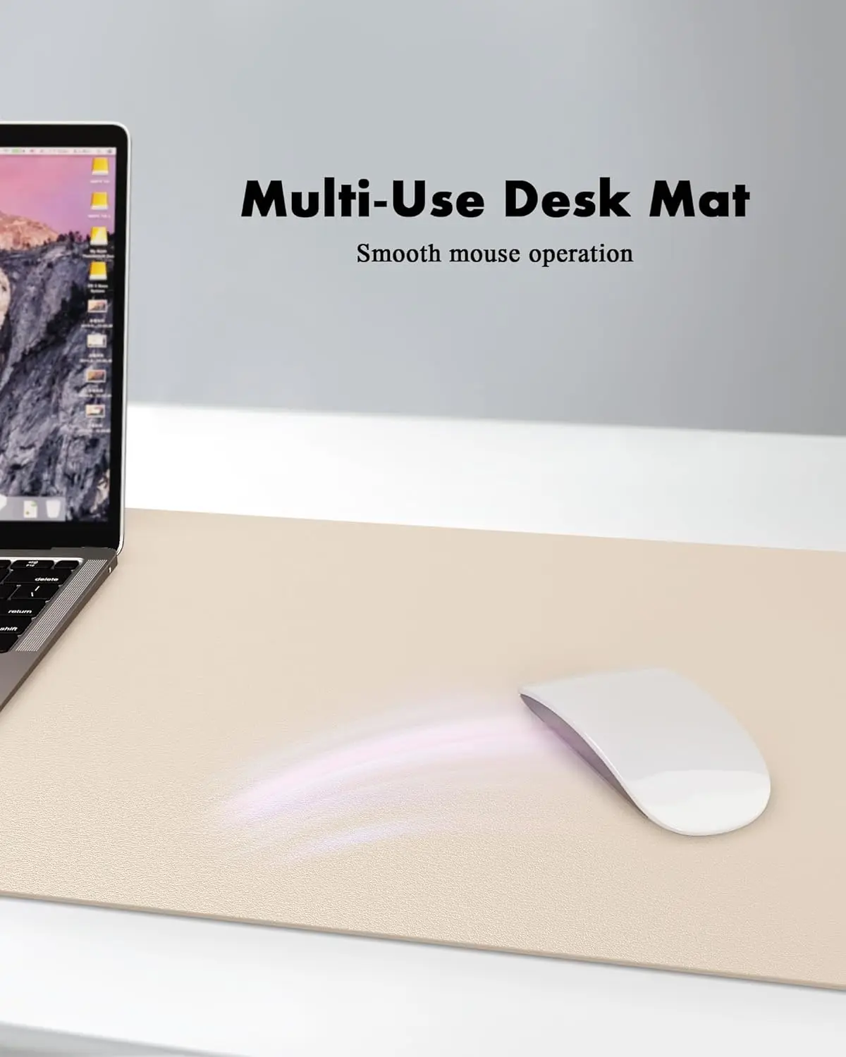 Double-Sided Desk Pad, Leather Desk Mat, Eco Cork Desk Pad Protector, Large Mouse Pad Waterproof Desk Writing Pad for Office