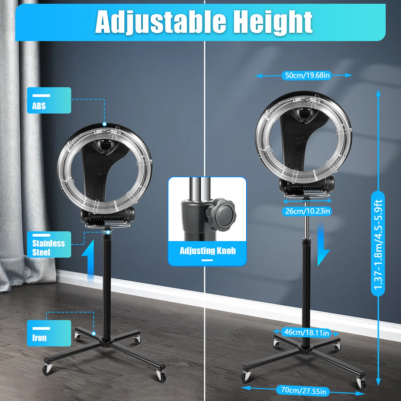 3 in 1ที่โคจรรอบเครื่องเป่าผมอินฟราเรด95 °F -176 °F ความร้อนอินฟราเรด360 ° 1000/1300W สำหรับบ้านศูนย์สปาร้านทำผม