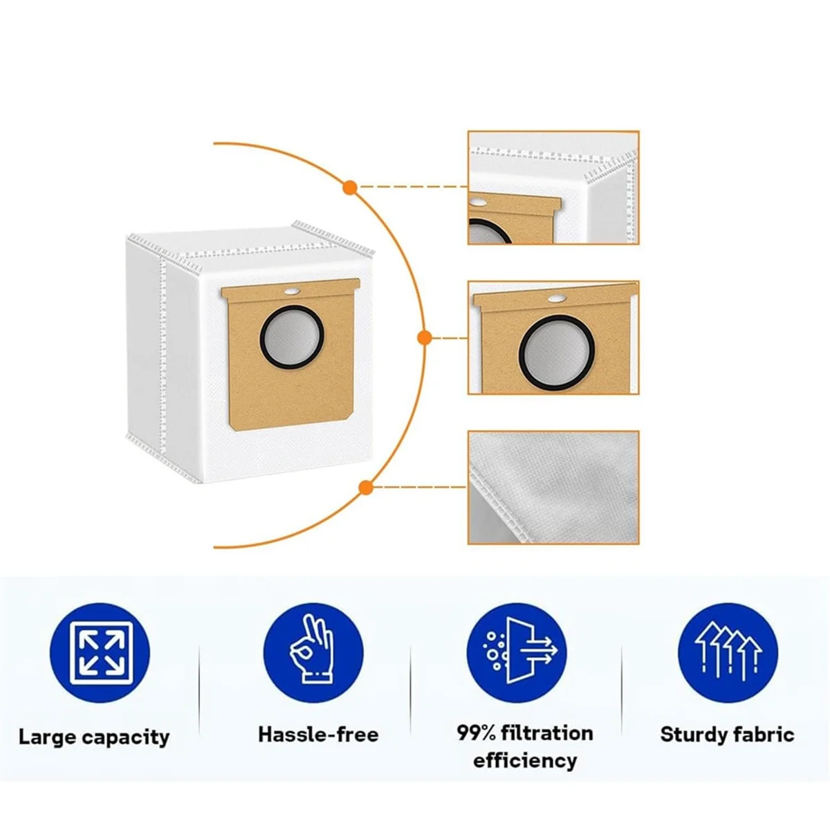 استبدال حقيبة فارغة ل Eufy L50 SES L60 SES Haier H9 Plus مكنسة كهربائية التخلص من الأوساخ أكياس الغبار اكسسوارات 4 قطعة
