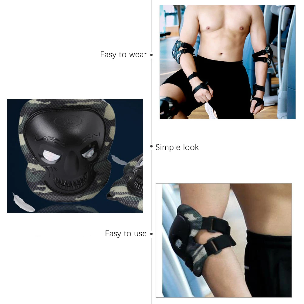 

6 Pieces Protective Gear Set Knee Pad Elbow H Protector for Skateboard Roller Skating Scooter Sports Cotton Polyester Small Size