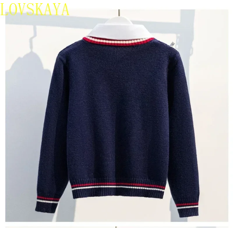 Ensemble d'automne pour enfants, uniforme scolaire pour filles, Double ensemble, vêtements de Style scolaire pour enfants, vêtements de lycée, 2024