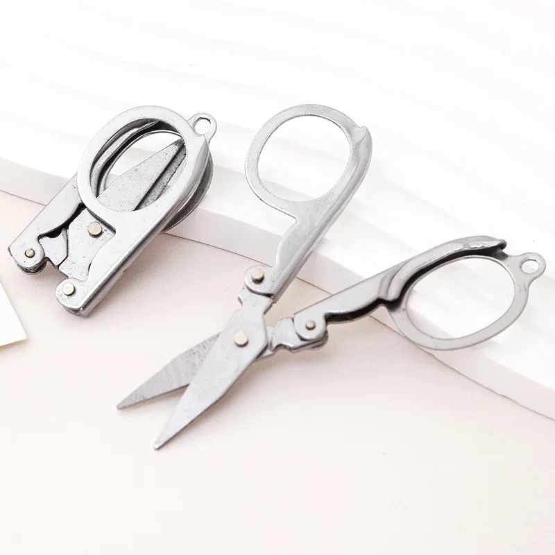 12 pçs portátil dobrável tesoura de viagem de alta qualidade dobrável artesanato escritório estudo papelaria conjunto ao ar livre suprimentos