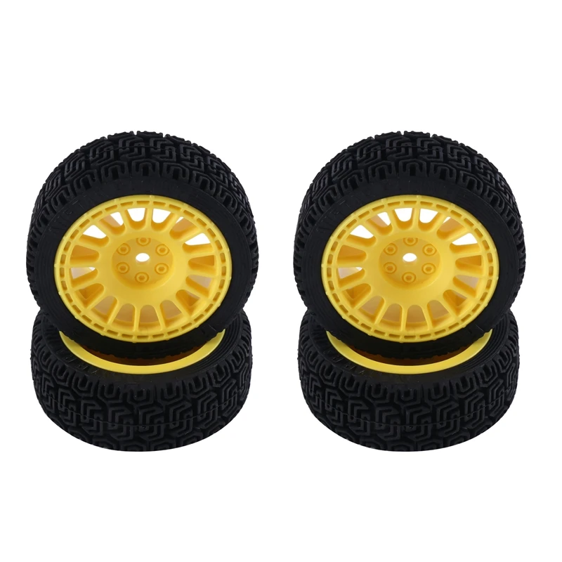 68Mm 1/10 RC Racing Car Tires On Road Touring Drift For Tamiya TT01 TT02 TT02B XV01 TA06 PTG-2,Yellow