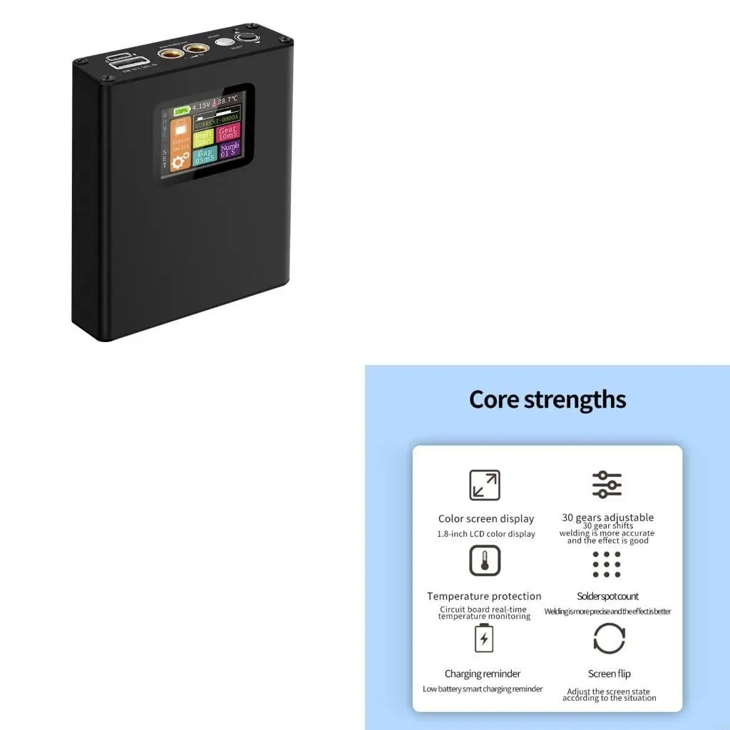 

Портативный мини -точечный сварщик 30 часов Регулируемый ЖК -дисплей -сварщик для точечной сварки цилиндрических батарей