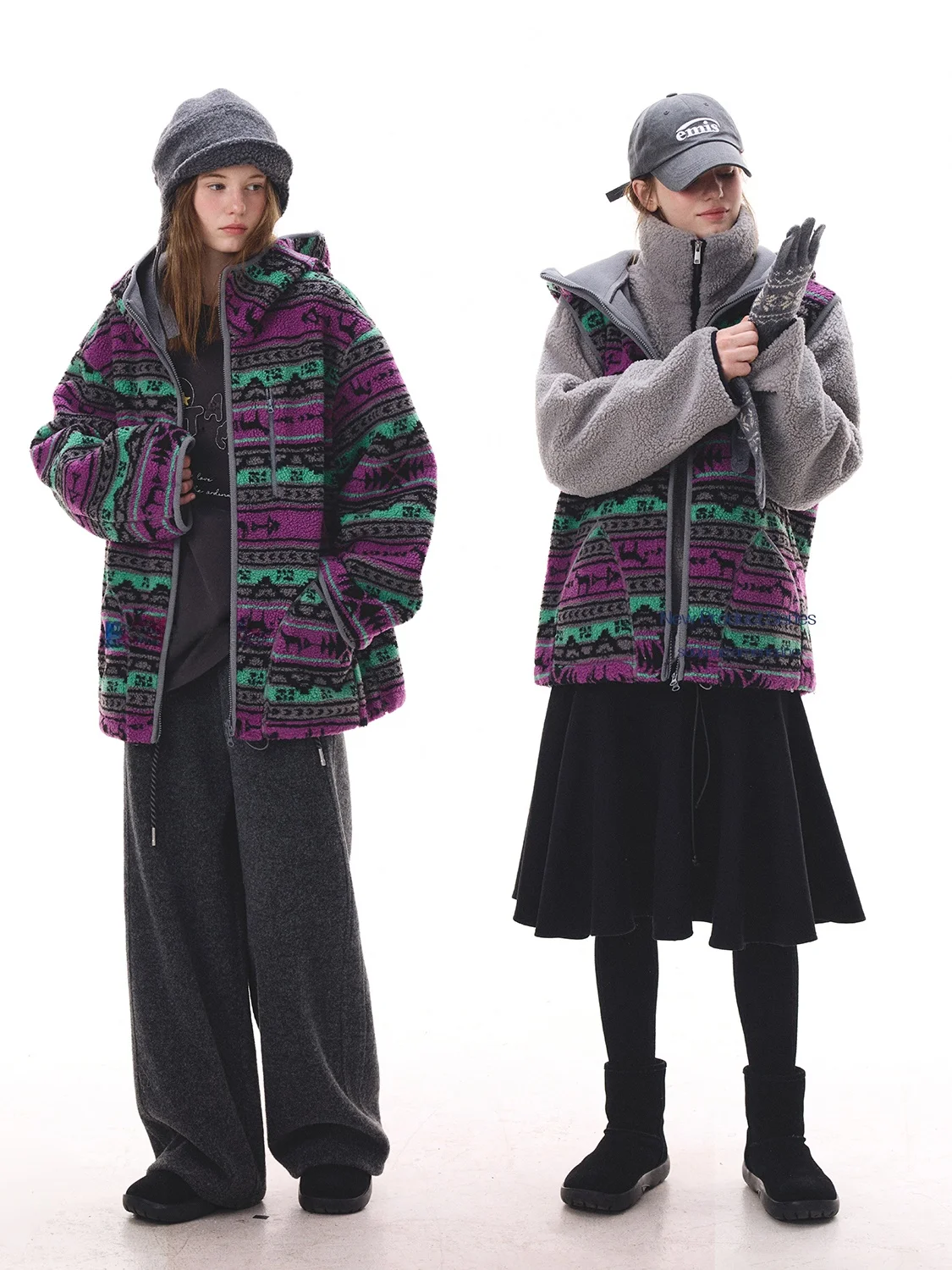 

Женская зимняя куртка Dta White Label с капюшоном, узором Fair Isle, многослойная, с длинными рукавами, повседневная, утепленная