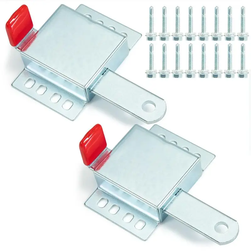 A42T-Steel Garage Door Locking Slide Latch, Heavy Duty Garage Door Lock Essential Garage Door Lock Kit For Most Garage Doors