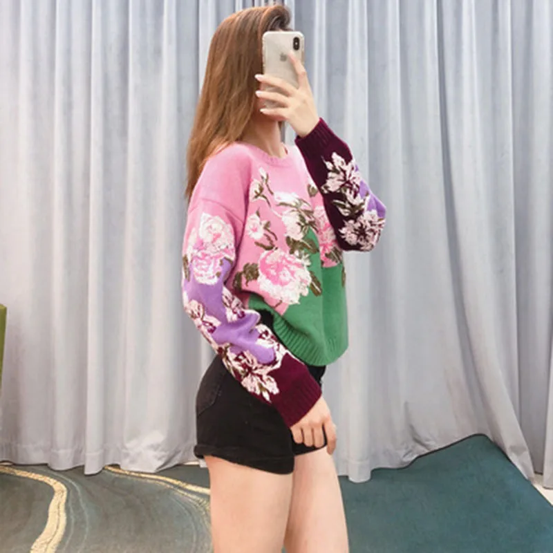 Damen Herbst Traditionellen Chinesischen Stil Blume Bestickte Pullover Retro Trend Mode Lange Hülse T Shirt Hanfu Top Tang Outf