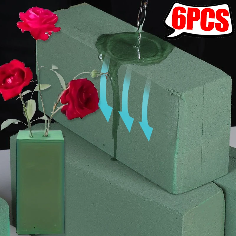 6/1x Flower Foam Green Square DIY Wedding Crafts Flower Arrangement Foams Mud for Garden Home Party Packing Decoration Supplies