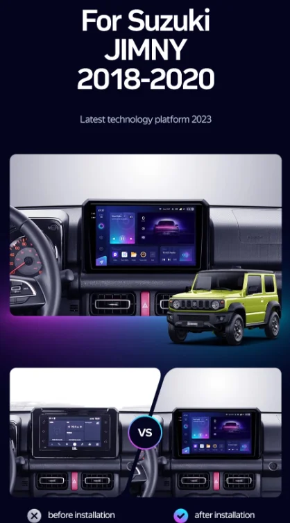 Android 16 For Suzuki Jimny JB64 JB74 2018 2019 2020 2K Carplay Antoradio Car Multimedia Stereo Player GPS Navigation 4G Wifi BT