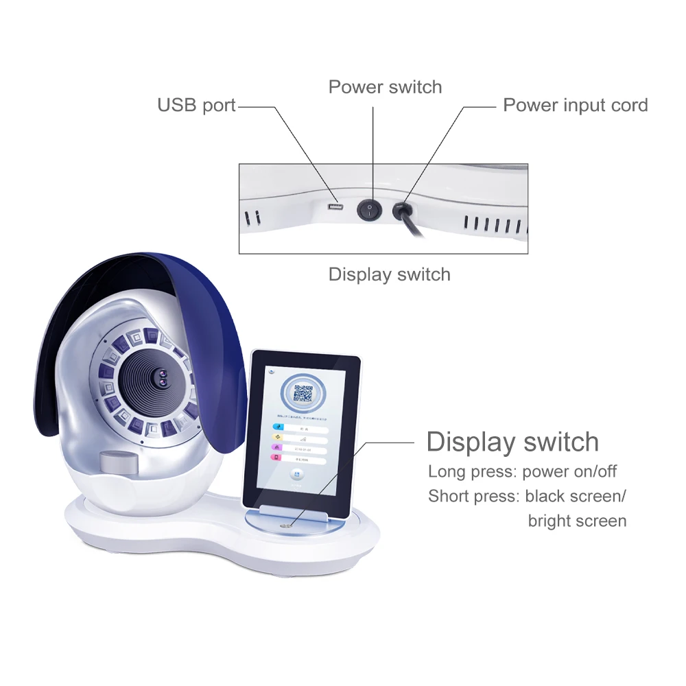 AOKO New Facial Testing Facial Recognition 3D Digital Skin Scanner Facial Diagnosis Detector Skin Analysis Salon Beauty Machine