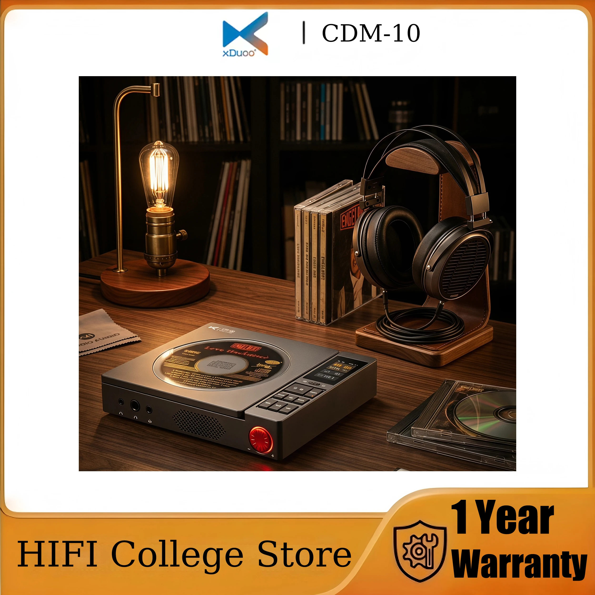 xDuoo CDM-10 Portable HiFi CD Player with 3.5/6.35/4.4mm Headphone Output Switchable Tube/Transistor Modes Dual CS43198 DACs 100
