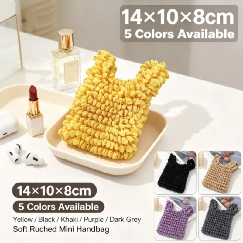 New Viral Magic Stretch Shopping Bag, Japanese Korean Wrinkle Bubble Elastic Tote, Multi-Functional Large Capacity Expandable