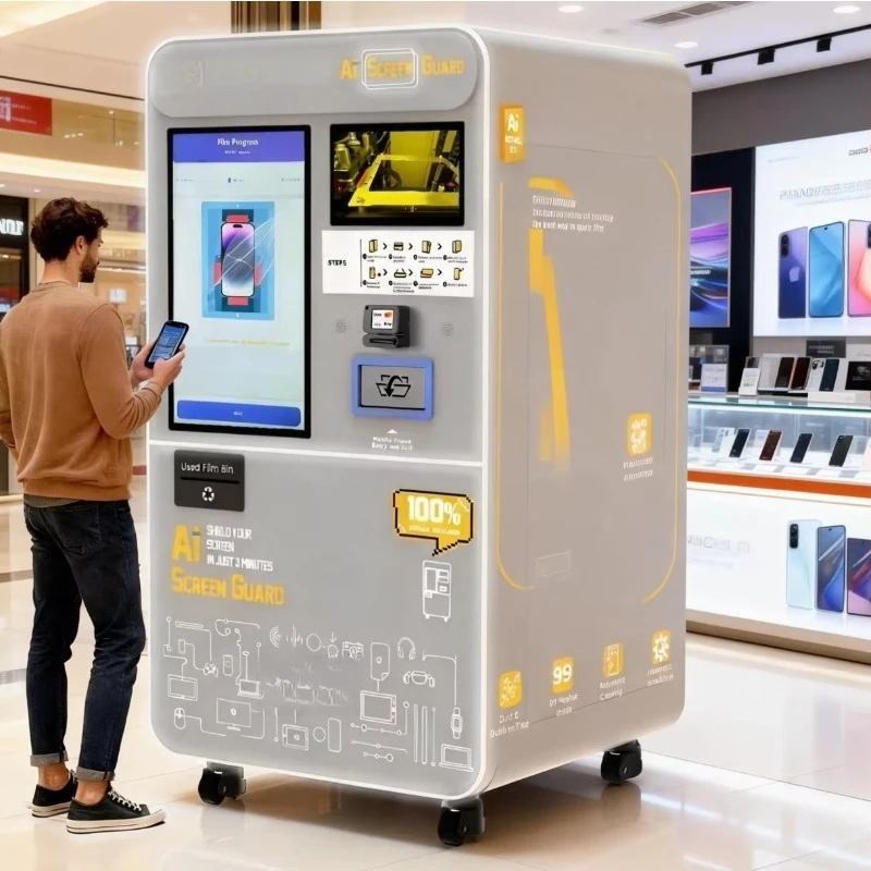 Automatic Intelligent Tempered Glass Applicator Vending Machine Durable AI Smart Design Custom Factory Price For Commercial Use