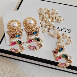 Big Statement Dangle Crystal Earrings NecklaceFor Lady 5 Digital Butterfly Drop Jewelry Sets