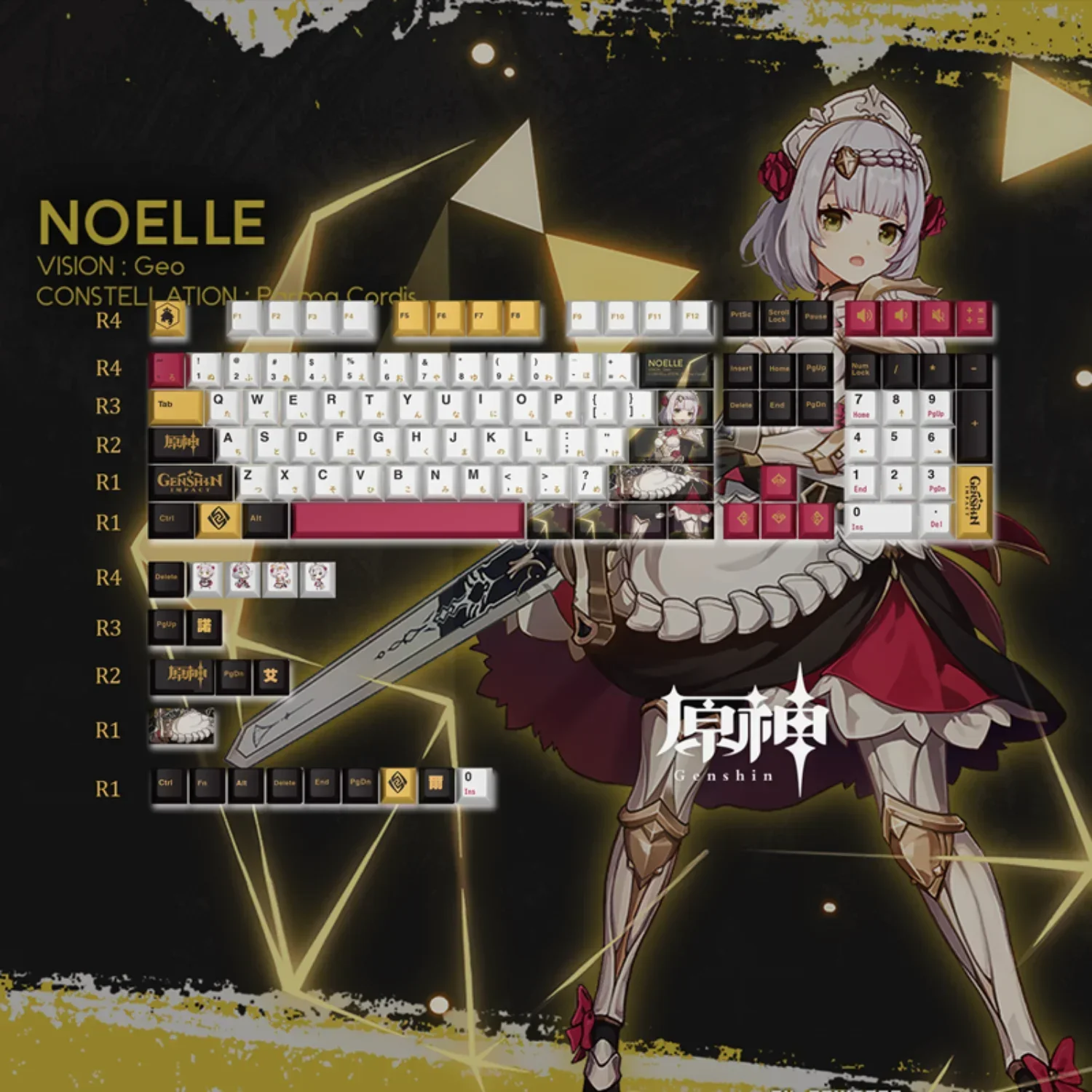 Anime DIY Cherry Keycaps PBT Small Full Set Personalized for MX Switch 60/71/84/90/104/108 Mechanical Keyboards