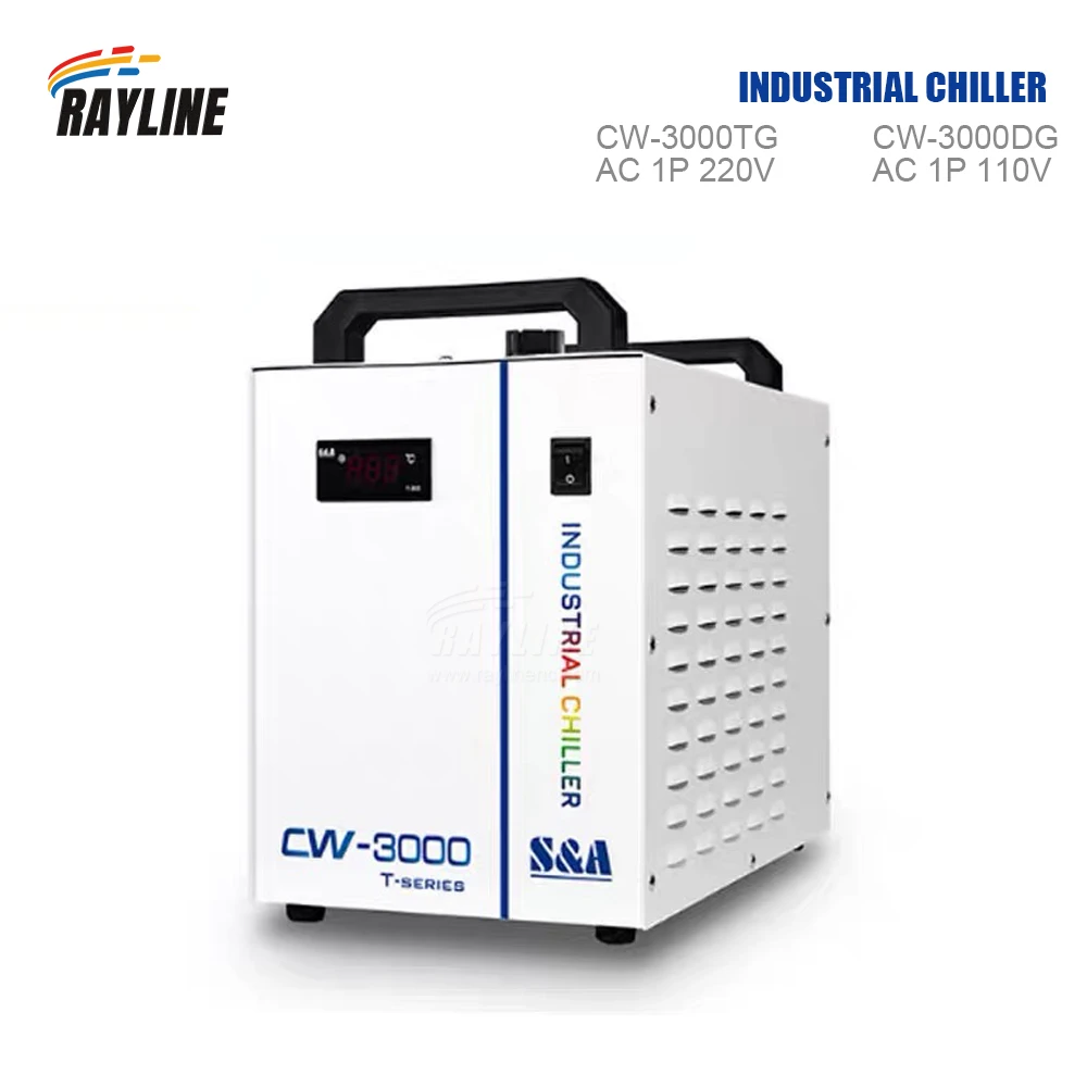 RAYLINE S&A CW3000 Industrial Water Chiller for CO2 Engraving Cutting Machine Cooling 40W 50W 60W 80W Laser Tube DG110V TG220V