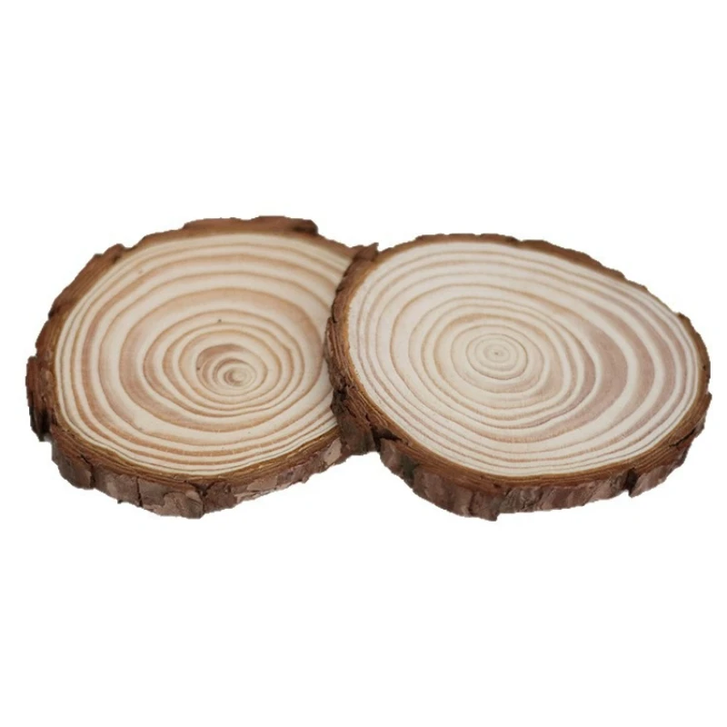 Unfinished Wood Slices Discs Cutouts with Tree Bark for Art Paint DIY Craft Coaster Christmas Hanging Wedding Ornament