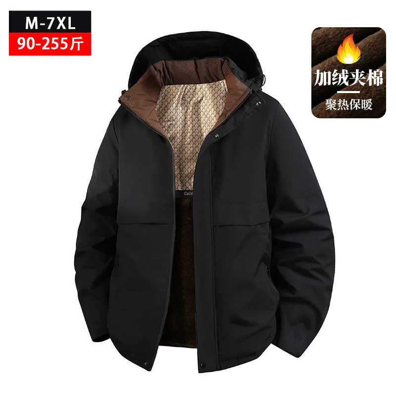 

Зимнее стеганое пальто для мужчин, утепленное, большого размера, для среднего и старого папы, зимняя защита, съемная червячная шапка